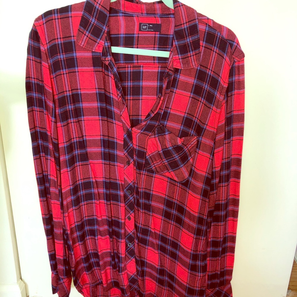 Oversized Plaid Button Down - image 1